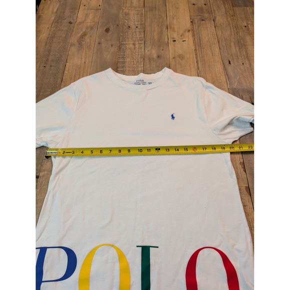 Polo Ralph Lauren Boys White Multicolor Colorblock Logo Graphic T Shirt XL 18-20 - Picture 4 of 7